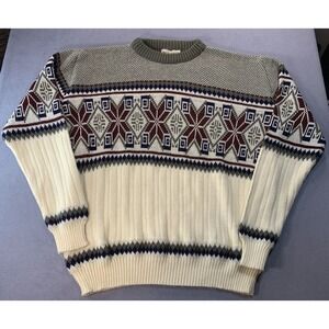 Vintage Hardwood & Pine Acrylic Winter Sweater Sz L Made In Turkey